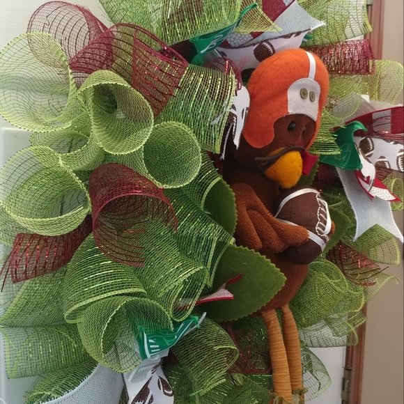 Thanksgiving Turkey football wreath - Picture 3 of 4